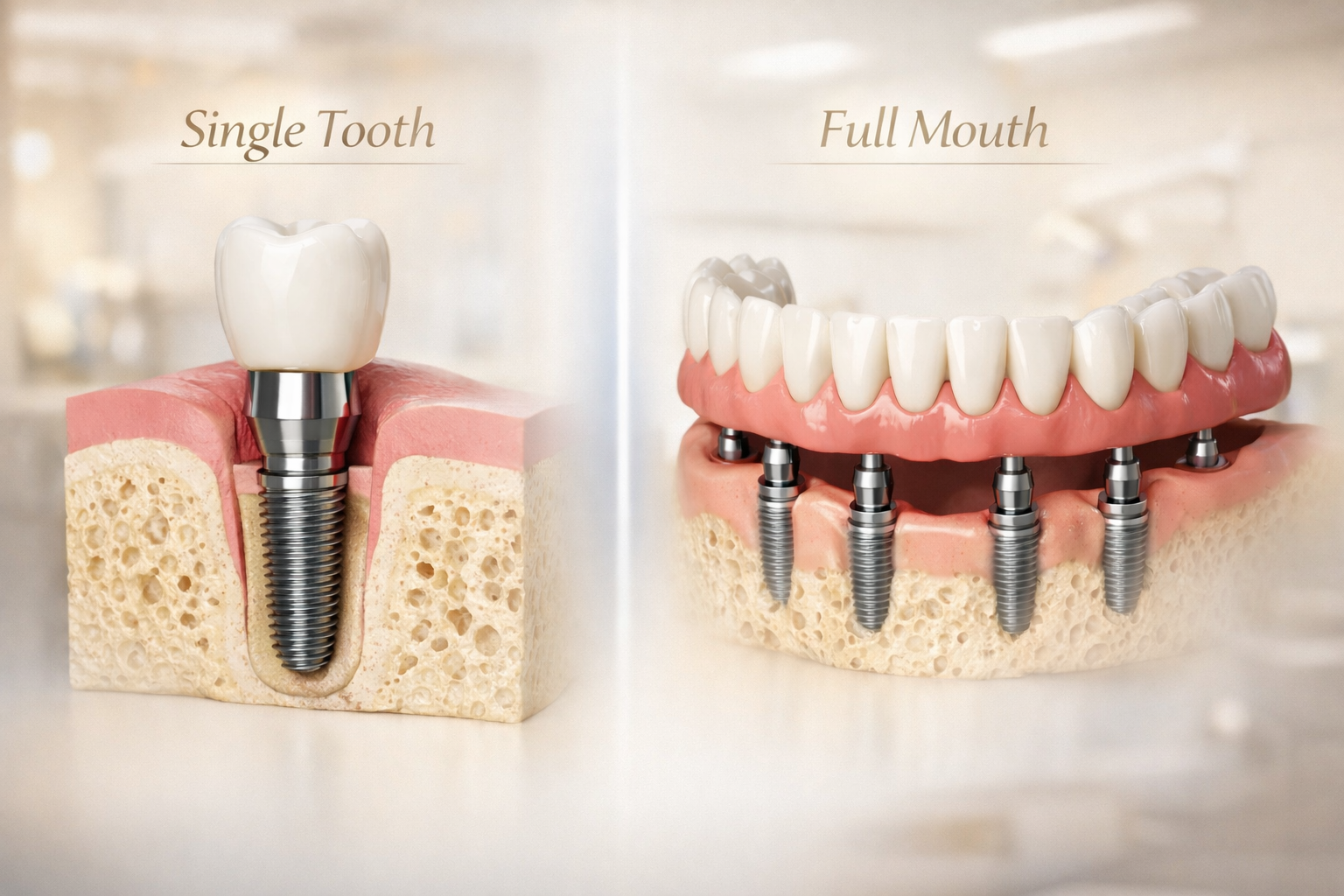 Single Tooth vs Full Mouth Dental Implants